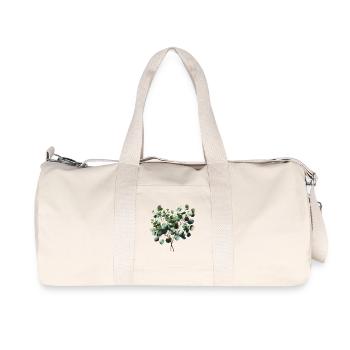 zarte Aquarellillustration eines Eukalyptuszweigs - Recycelte Canvas-Sporttasche von Stanley/Stella - Naturweiß - Vorne