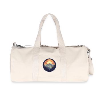 Sonnenuntergang Berge | Mountain | Sunset Peaks - Recycelte Canvas-Sporttasche von Stanley/Stella - Naturweiß - Vorne
