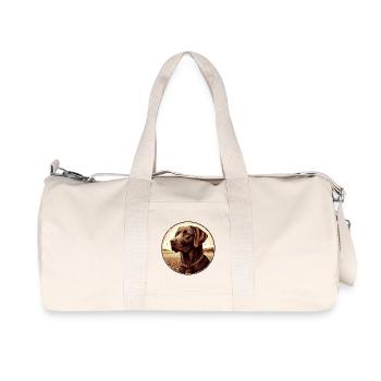 The beautiful brown Labrador Retriever - Recycelte Canvas-Sporttasche von Stanley/Stella - Naturweiß - Vorne