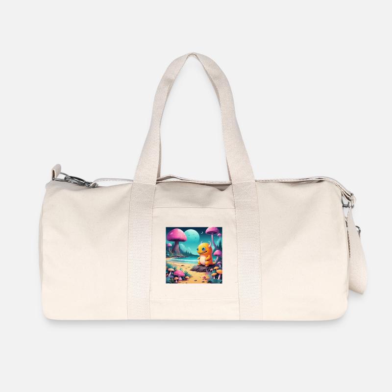 Kleines Monster am Märchenstrand - Recycelte Canvas-Sporttasche von Stanley/Stella - Naturweiß