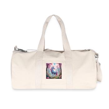 Unicorn in the Enchanted Forest - Recycled Canvas Sports Bag by Stanley/Stella - natural - Front