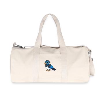 Magpie Cute Mascot Cartoon Character Kawaii - Recycled Canvas Sports Bag by Stanley/Stella - natural - Front
