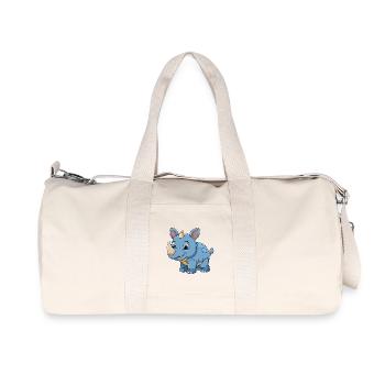 Rhino Cute Mascot Cartoon Character Kawaii - Recycled Canvas Sports Bag by Stanley/Stella - natural - Front