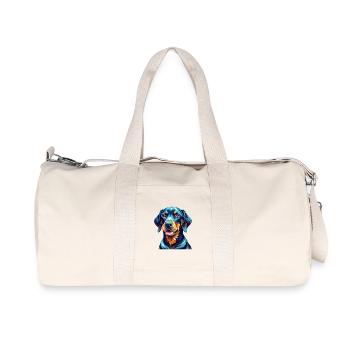 Black And Tan Coonhound Dog Breed Cartoon Kawaii - Recycled Canvas Sports Bag by Stanley/Stella - natural - Front
