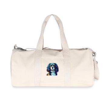 Cavalier King Charles Spaniel Hunderasse Karikatur - Recycelte Canvas-Sporttasche von Stanley/Stella - Naturweiß - Vorne