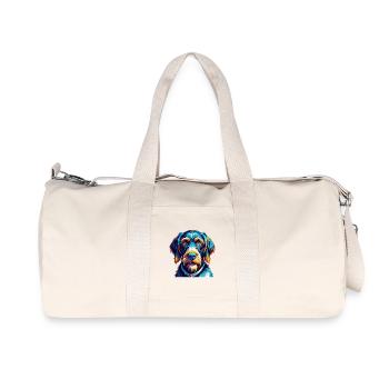 Deutsche Drahthaar Hund Rasse Karikatur Kawaii - Recycelte Canvas-Sporttasche von Stanley/Stella - Naturweiß - Vorne