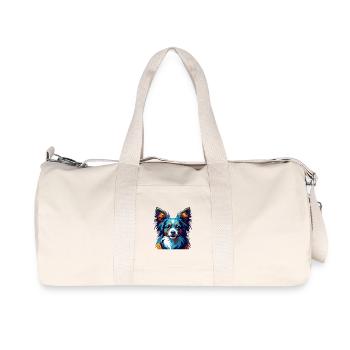 Papillon Hunderasse Bunte Karikatur Kawaii - Recycelte Canvas-Sporttasche von Stanley/Stella - Naturweiß - Vorne