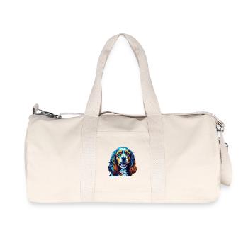 Cocker américain Spaniel Chien Race Dessin animé Kawaii - Sac de sport en toile recyclée Stanley/Stella - blanc naturel - Devant
