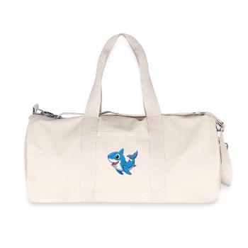 Requin Mignon Mascotte Personnage De Dessin Animé Kawaii - Sac de sport en toile recyclée Stanley/Stella - blanc naturel - Devant