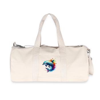 Delfin - Recycelte Canvas-Sporttasche von Stanley/Stella - Naturweiß - Vorne