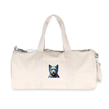 Westie Hunderasse Bunte Karikatur Kawaii - Recycelte Canvas-Sporttasche von Stanley/Stella - Naturweiß - Vorne
