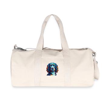 American Water Spaniel Dog Breed Cartoon Kawaii - Recycled Canvas Sports Bag by Stanley/Stella - natural - Front