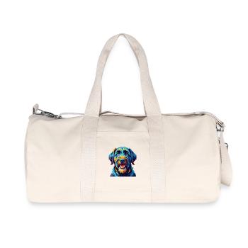 Black Russian Terrier Dog Breed Cartoon Kawaii - Recycled Canvas Sports Bag by Stanley/Stella - natural - Front