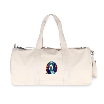 English Springer Spaniel Hunderasse Karikatur Kawaii - Recycelte Canvas-Sporttasche von Stanley/Stella - Naturweiß - Vorne