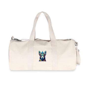 Hare Indian Dog Breed Colorful Cartoon Kawaii - Recycled Canvas Sports Bag by Stanley/Stella - natural - Front
