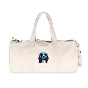 Epagneul Chien Race Coloré Dessin Animé Kawaii - Sac de sport en toile recyclée Stanley/Stella - blanc naturel - Devant