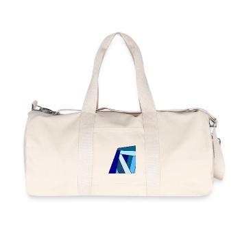 carre colore bleu - Sac de sport en toile recyclée Stanley/Stella - blanc naturel - Devant