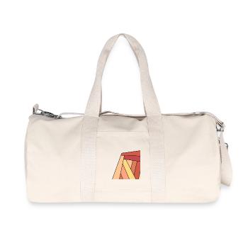 carre colore rouge - Sac de sport en toile recyclée Stanley/Stella - blanc naturel - Devant