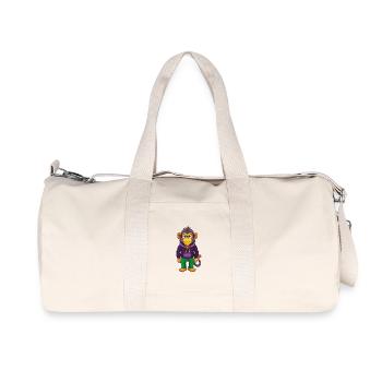 Monkey Funny Kawaii Cartoon Character Clipart - Recycled Canvas Sports Bag by Stanley/Stella - natural - Front