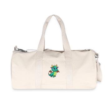Dragon Cute Cartoon Character Kawaii Clipart - Recycled Canvas Sports Bag by Stanley/Stella - natural - Front