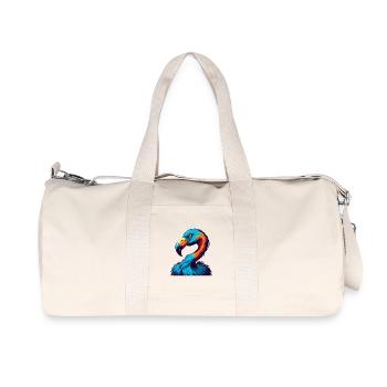 Flamingo Colorful Kawaii Cartoon Character Clipart - Recycled Canvas Sports Bag by Stanley/Stella - natural - Front