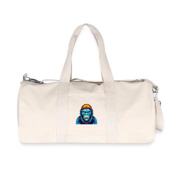 Gorille coloré Kawaii Dessin animé Personnage Clipart - Sac de sport en toile recyclée Stanley/Stella - blanc naturel - Devant