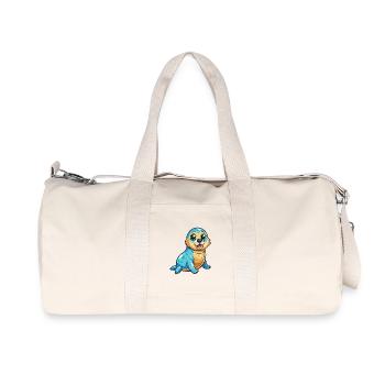phoque mignon personnage de dessin animé Kawaii Clipart - Sac de sport en toile recyclée Stanley/Stella - blanc naturel - Devant