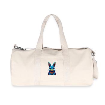 Lapin coloré Kawaii Dessin animé Personnage Clipart - Sac de sport en toile recyclée Stanley/Stella - blanc naturel - Devant