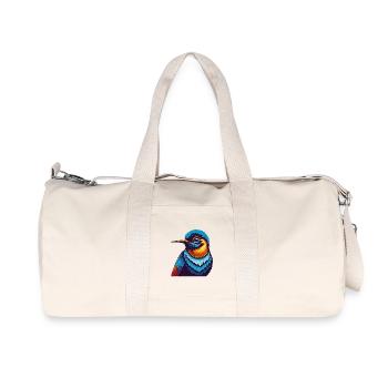Hummingbird Colorful Kawaii Cartoon Character Pet - Recycled Canvas Sports Bag by Stanley/Stella - natural - Front