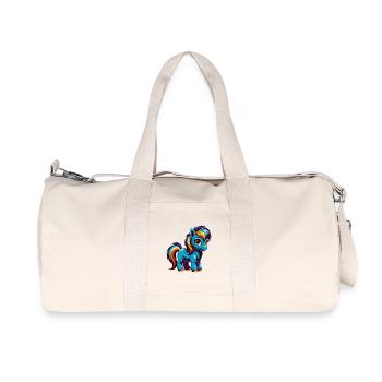 poney coloré kawaii personnage de dessin animé clipart - Sac de sport en toile recyclée Stanley/Stella - blanc naturel - Devant