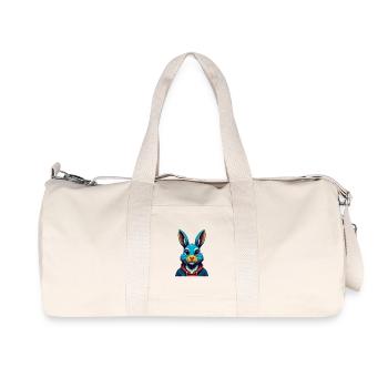 Lapin coloré Kawaii Dessin animé Personnage Clipart - Sac de sport en toile recyclée Stanley/Stella - blanc naturel - Devant
