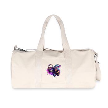 Bee Bee Bee Head with Headphones - Recycled Canvas Sports Bag by Stanley/Stella - natural - Front