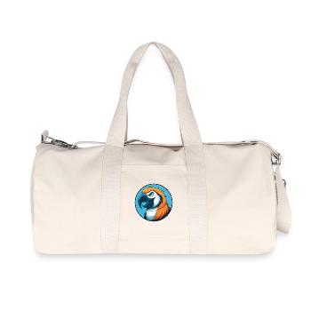 Parrot Cute Kawaii Cartoon Clipart Animal Pet Logo - Recycled Canvas Sports Bag by Stanley/Stella - natural - Front