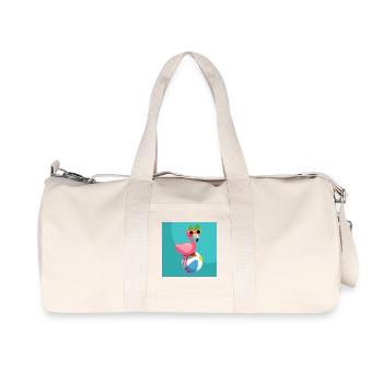 Flamingo, his balloon and his pineapple glasses - Recycled Canvas Sports Bag by Stanley/Stella - natural - Front