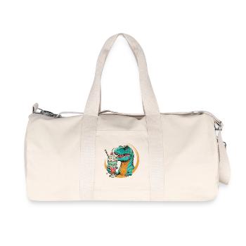 Dino Milkshake Motif: An Adventure for Those with a Sweet Tooth - Recycled Canvas Sports Bag by Stanley/Stella - natural - Front