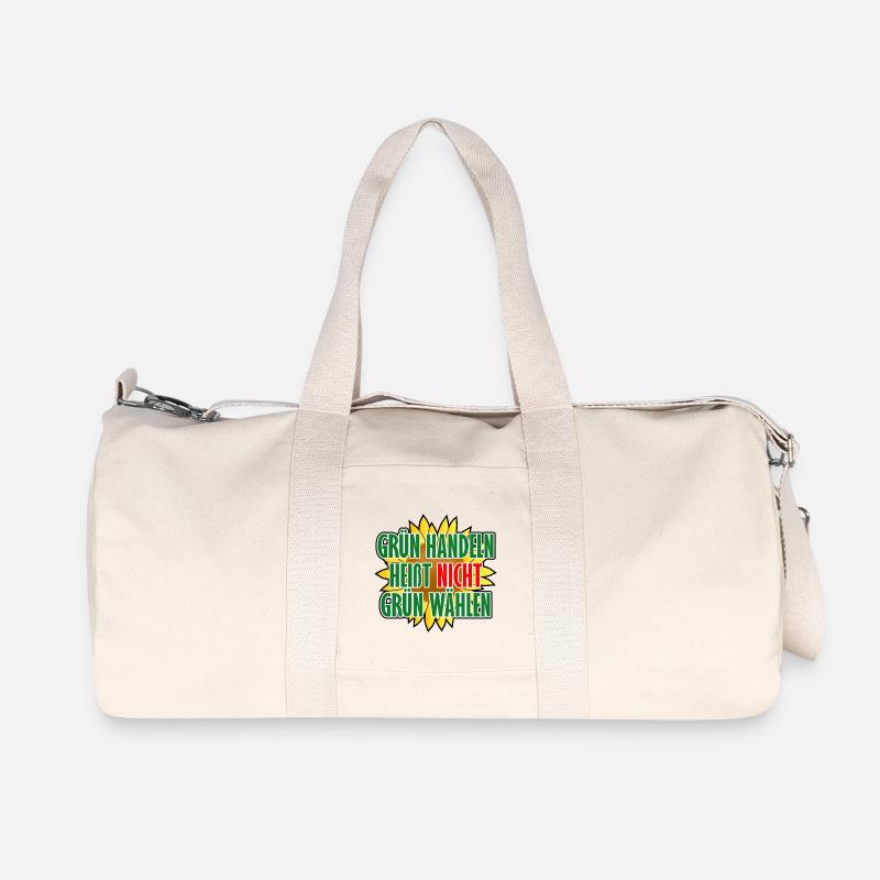 Grün handeln heißt nicht grün wählen - Recycelte Canvas-Sporttasche von Stanley/Stella - Naturweiß