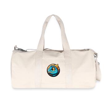 Chameleon Colorful Kawaii Cartoon Character Animal - Recycled Canvas Sports Bag by Stanley/Stella - natural - Front