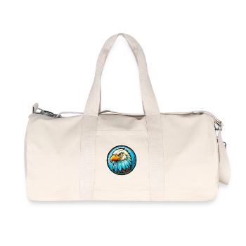 Eagle Colorful Kawaii Cartoon Character Clipart - Recycled Canvas Sports Bag by Stanley/Stella - natural - Front