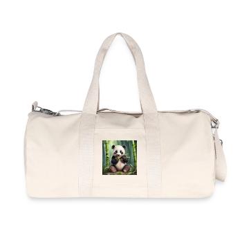 Panda - Recycelte Canvas-Sporttasche von Stanley/Stella - Naturweiß - Vorne