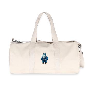 Hippo Cool Kawaii Cartoon Character Clipart - Recycled Canvas Sports Bag by Stanley/Stella - natural - Front