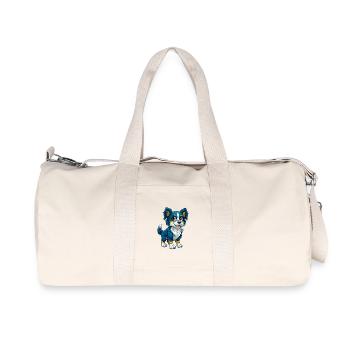 Dog Cool Kawaii Cartoon Character Clipart - Recycled Canvas Sports Bag by Stanley/Stella - natural - Front