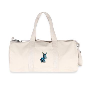 âne cool kawaii dessin animé personnage clipart - Sac de sport en toile recyclée Stanley/Stella - blanc naturel - Devant