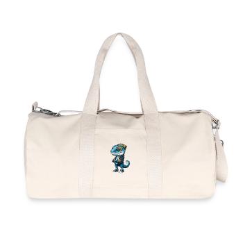 Chameleon Cool Kawaii Cartoon Character Clipart - Recycled Canvas Sports Bag by Stanley/Stella - natural - Front