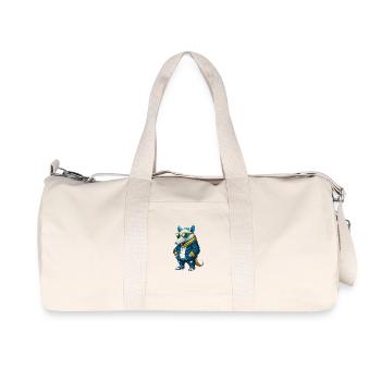 Armadillo Cool Cartoon Character Kawaii Clipart - Recycled Canvas Sports Bag by Stanley/Stella - natural - Front
