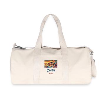 Design de maison à Corfou, Grèce - Sac de sport en toile recyclée Stanley/Stella - blanc naturel - Devant