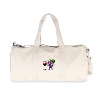 Funny wine grape design - Recycled Canvas Sports Bag by Stanley/Stella - natural - Front