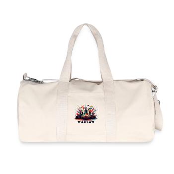 Warsaw Capital Poland Gift - Recycled Canvas Sports Bag by Stanley/Stella - natural - Front
