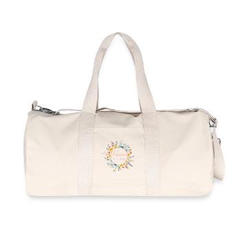 Hebamme mit Herz - personalisierbares Design - Recycelte Canvas-Sporttasche von Stanley/Stella - Naturweiß - Vorne