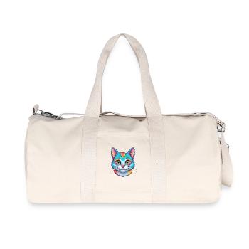 Chat domestique race dessin animé Kawaii Animal de compagnie - Sac de sport en toile recyclée Stanley/Stella - blanc naturel - Devant