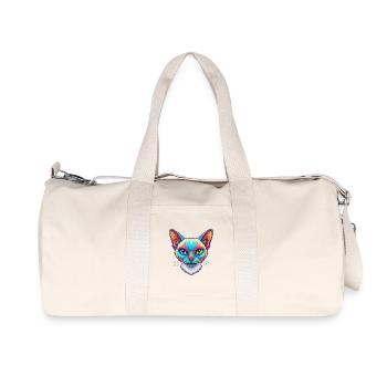 Siamesische Kurzhaarkatze Rasse Karikatur Kawaii Tier - Recycelte Canvas-Sporttasche von Stanley/Stella - Naturweiß - Vorne